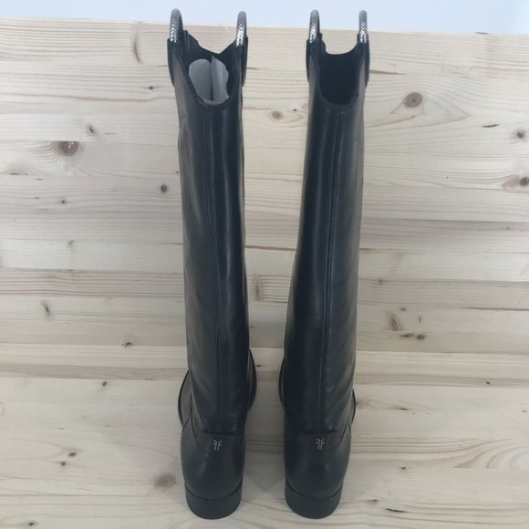 Frye Womens RARE HTF!! Tall Pull On Black Leather Boots Harness Size 6 B - Picture 7 of 15